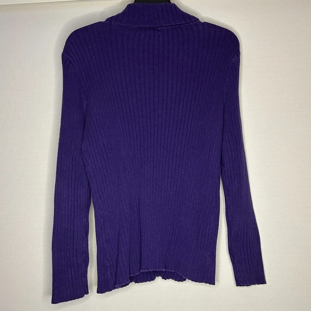Jessica London Ribbed Turtleneck Sweaters Lot 2 Purple Orange Cotton 18/20 Fall